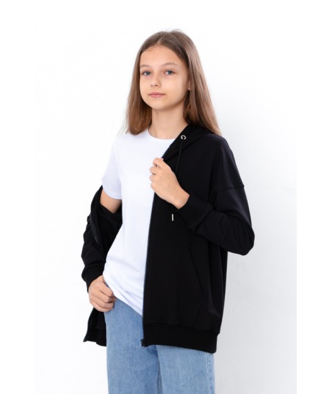 Hoodie for girls (teen) Wear Your Own 146 Black (6395-057-2-v3)