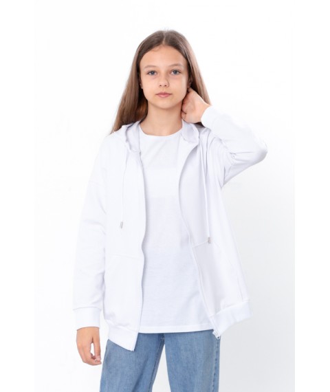 Hoodie for girls (teen) Wear Your Own 146 White (6395-057-2-v4)