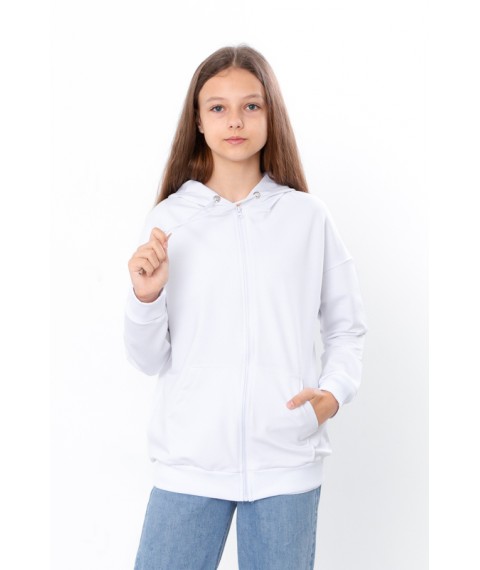 Hoodie for girls (teen) Wear Your Own 146 White (6395-057-2-v4)
