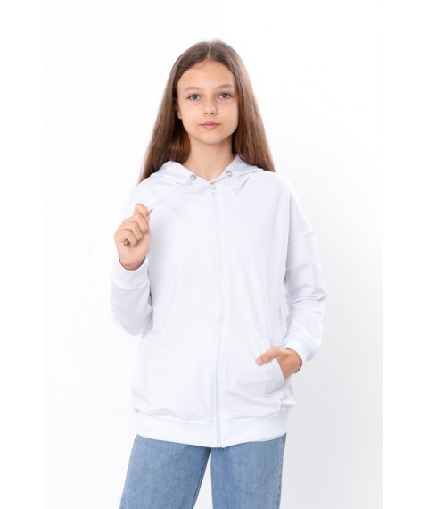 Hoodie for girls (teen) Wear Your Own 152 White (6395-057-2-v7)