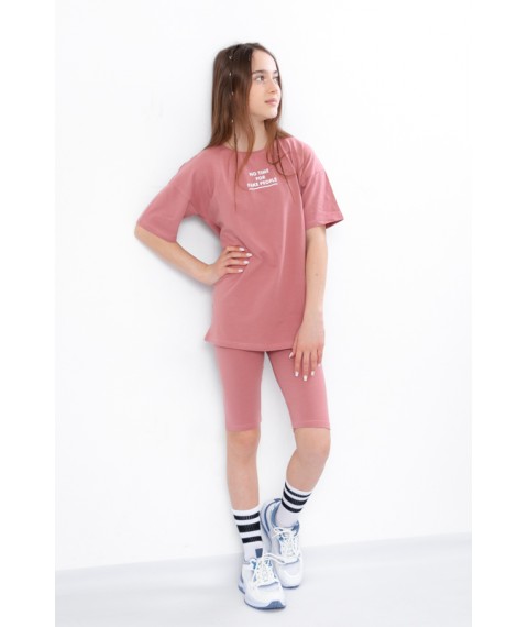 Комплект для дівчинки підлітковий (футболка+велосипедки) Носи Своє 164 Рожевий (6420-036-33-1-v16)