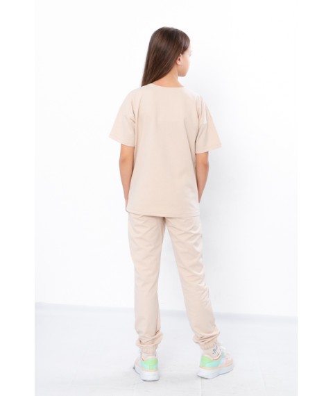 Комплект для дівчинки підлітковий (футболка+штани) Носи Своє 164 Бежевий (6423-057-33-v12)
