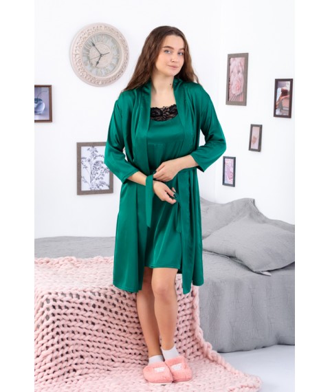 Комплект жіночий (халат+сорочка) Носи Своє 44 Темно-зелений (8115-089-v27)