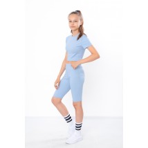 Комплект для дівчинки підлітковий (топ+велосипедки) Носи Своє 170 Блакитний (6381-103-1-v29)