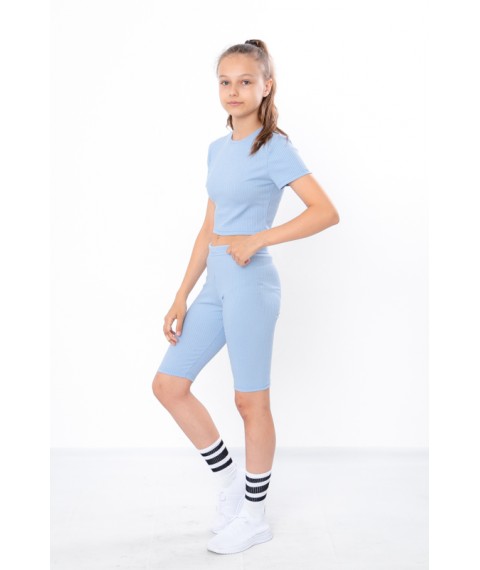 Комплект для дівчинки підлітковий (топ+велосипедки) Носи Своє 164 Блакитний (6381-103-1-v38)