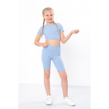 Комплект для дівчинки (топ+велосипедки) Носи Своє 134 Блакитний (6381-103-v24)