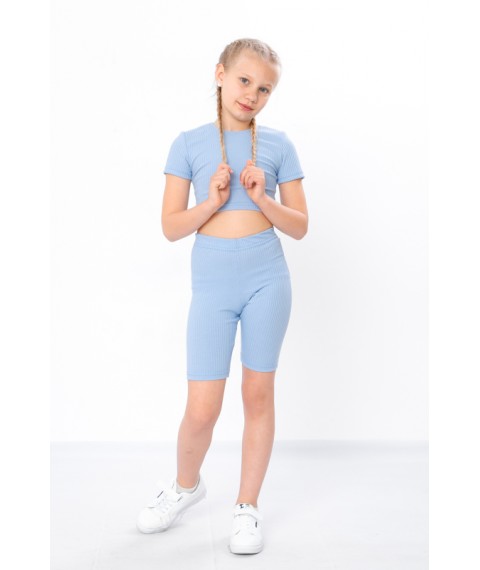 Комплект для дівчинки (топ+велосипедки) Носи Своє 128 Блакитний (6381-103-v21)
