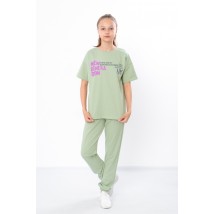 Комплект для дівчинки підлітковий (футболка+штани) Носи Своє 164 Зелений (6423-057-33-v14)