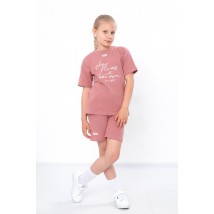 Комплект для дівчинки (футболка+шорти) Носи Своє 140 Рожевий (6431-036-33-v15)