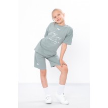 Комплект для дівчинки (футболка+шорти) Носи Своє 134 Сірий (6431-036-33-v13)