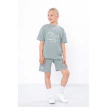 Комплект для дівчинки (футболка+шорти) Носи Своє 128 Сірий (6431-036-33-v10)