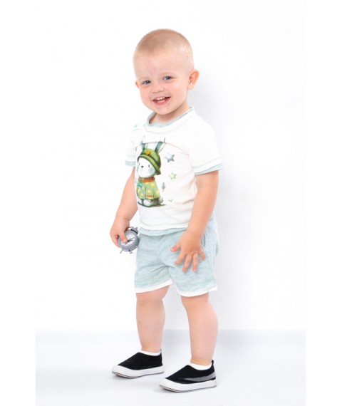 Комплект ясельний для хлопчика (футболка+шорти) Носи Своє 80 Білий (5021-001-33-4-v1)