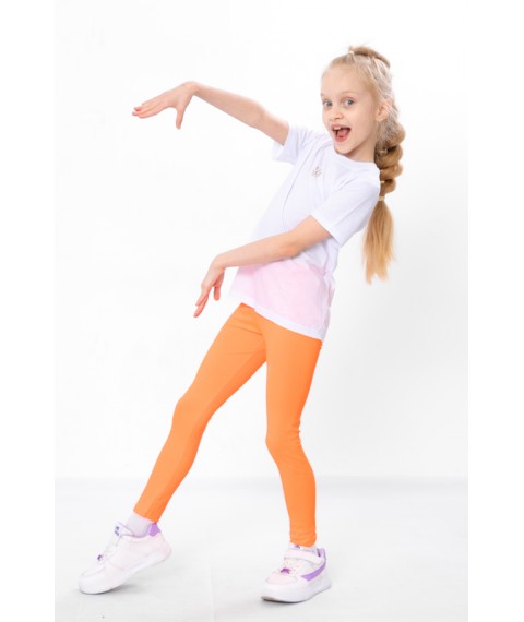 Leggings for girls Wear Your Own 134 Orange (6000-079-3-v3)