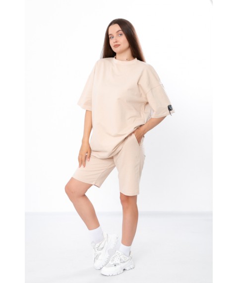 Комплект жіночий (футболка+шорти-бермуди) Носи Своє 48 Бежевий (8400-057-v8)