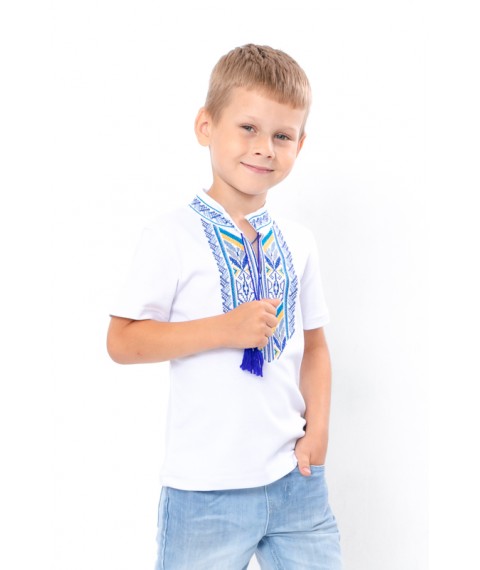 Вишиванка для хлопчика з коротким рукавом Носи Своє 122 Білий (6127-038-22-1-v2)