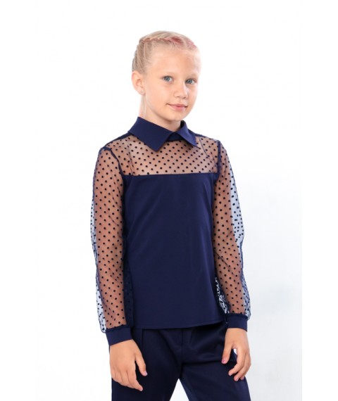 Блуза з мереживними рукавами Носи Своє 146 Синій (6138-066-v4)