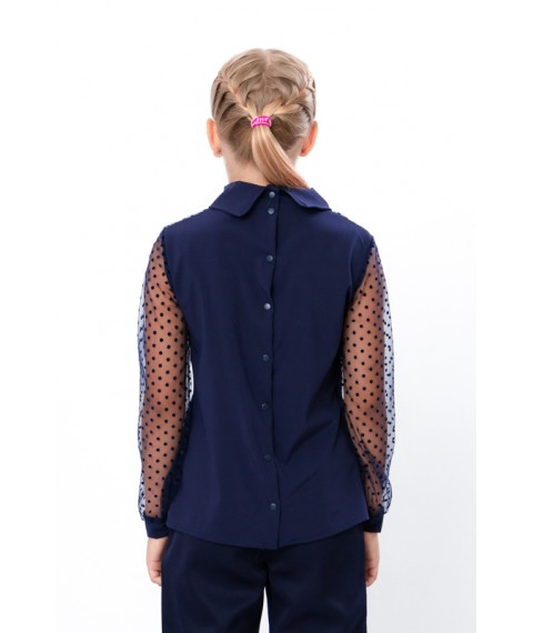 Блуза з мереживними рукавами Носи Своє 140 Синій (6138-066-v6)