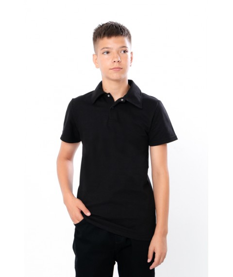 Boys' Polo Shirt Wear Your Own 128 Black (6210-091-v2)