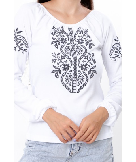 Women's long-sleeved embroidered shirt Nosy Svoe 54 White (8607-038-22-1-v5)