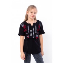 Вишиванка для дівчинки з коротким рукавом Носи Своє 110 Чорний (6439-015-22)
