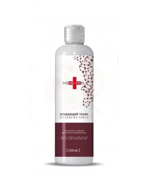 Home-Peel Cleansing toner with vitamin C and silicon for oily and problem skin, 200ml.