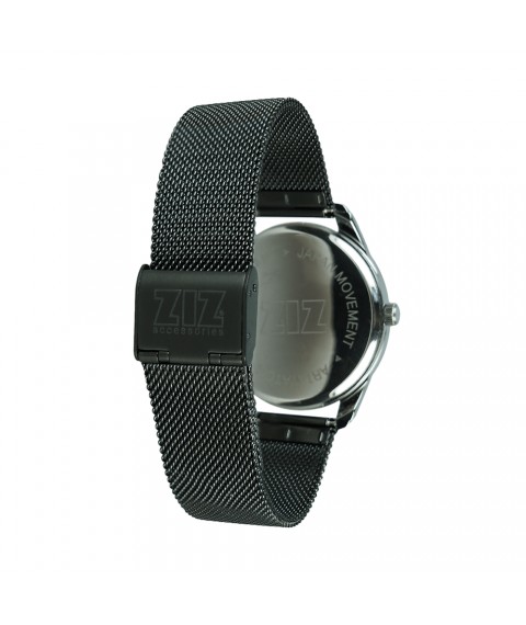 Часы ZIZ Белым по черному на металлическом браслете