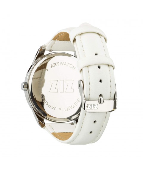 Ремінець для годинника ZIZ (кокосово - білий, срібло)