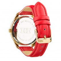 Ремешок для часов ZIZ (маково - красный, золото)