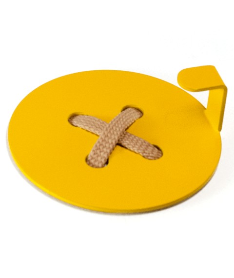 Wall hanger Hook Glozis Button Yellow H-023 8 x 8cm