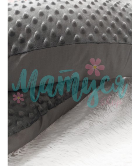 Подушки для беременных U образная “обнимашка” - Мраморный плюш и хлопок (комби)