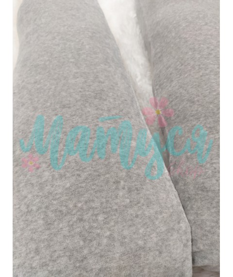 Подушки для беременных U образная “обнимашка” - Серый велюр premium class (ЭКО наполнитель)