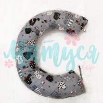 C-shaped maternity pillow - Cats on gray (100% Cotton)