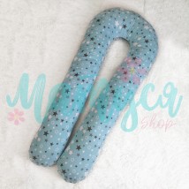 Pillows for pregnant women U-shaped &quot;hug&quot; - Stars on turquoise (elastic filler)