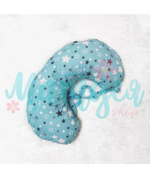 Baby feeding pillow - Stars on turquoise