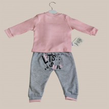 Костюм (кофта+штаны) Matusya New Розовый+серый 14783