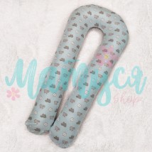 Подушка для беременных U образная “обнимашка” - Барашки на голубом (широкое изголовье)