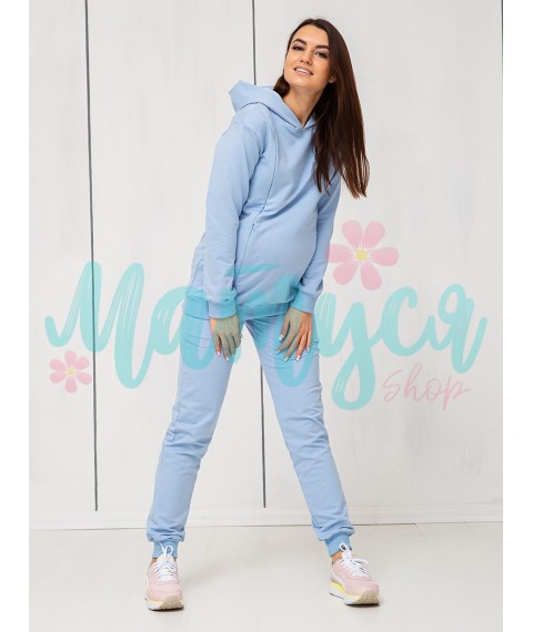 Худи для беременных и кормящих (молнии для кормления) - Голубое