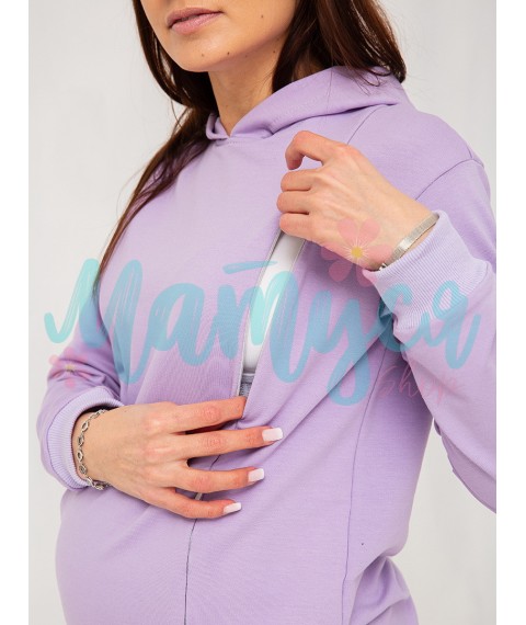 Худи для беременных и кормящих (молнии для кормления) - Лаванда