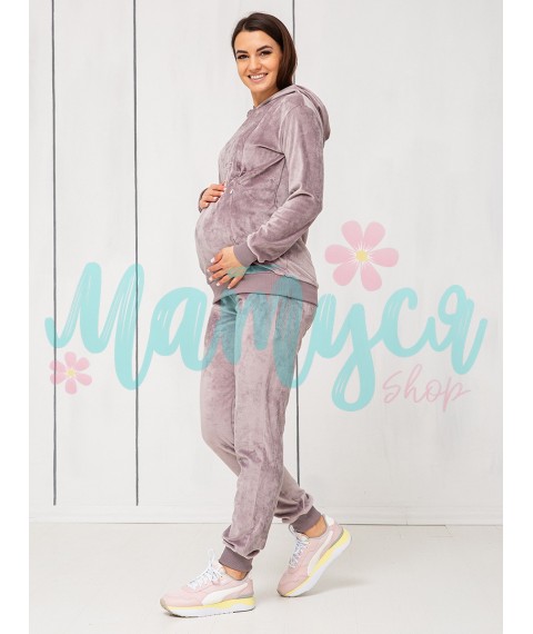 Худи для беременных и кормящих (молнии для кормления) - Велюр