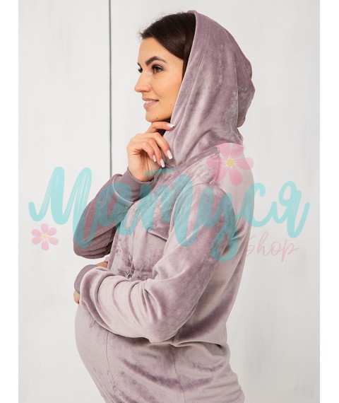 Худи для беременных и кормящих (молнии для кормления) - Велюр