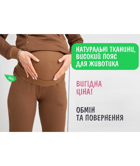 Maternity pants with tummy volume regulator - Coffee