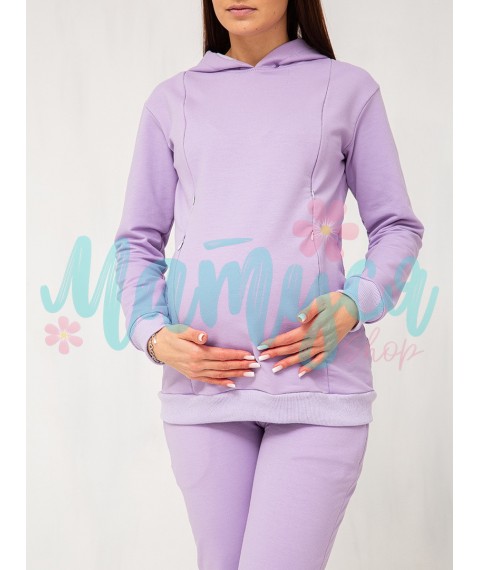 Худи для беременных и кормящих (молнии для кормления) - Лаванда