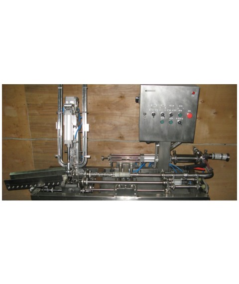 Semi-automatic filling machine for liquid and viscous products in CHAB-type packaging (from the manufacturer)