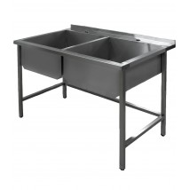 Stainless steel two-section welded sink