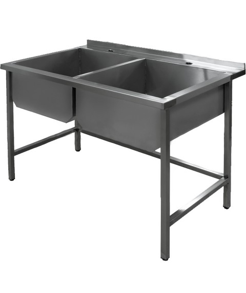 Stainless steel two-section welded sink