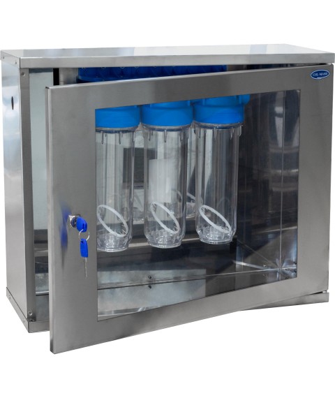 Stainless steel cabinet with water filters ШВ-3Ф (AISI 430)