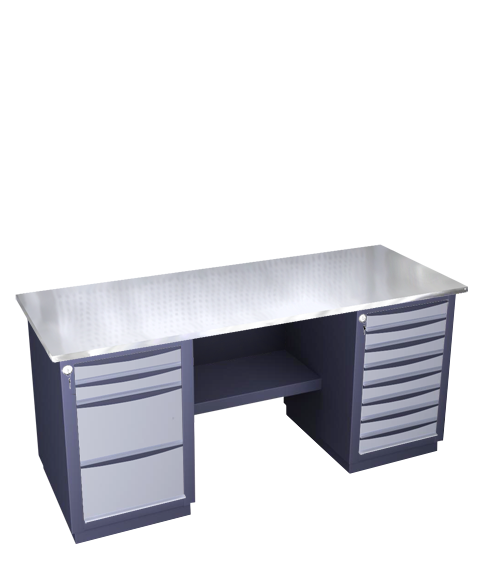 Medium series two-pedestal workbench 41 N 2M2B 8M