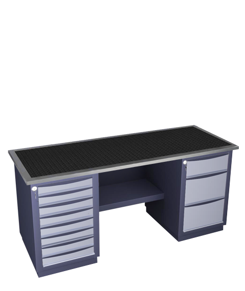 Medium series two-pedestal workbench 41 R 8M S2B