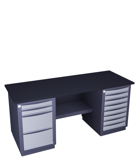 Double-pedestal workbench medium series 41 CH 2M2B 8M