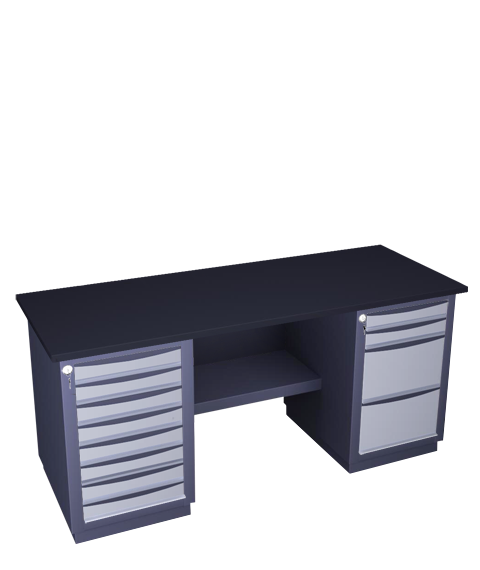 Double-pedestal workbench medium series 41 CH 8M 2M2B